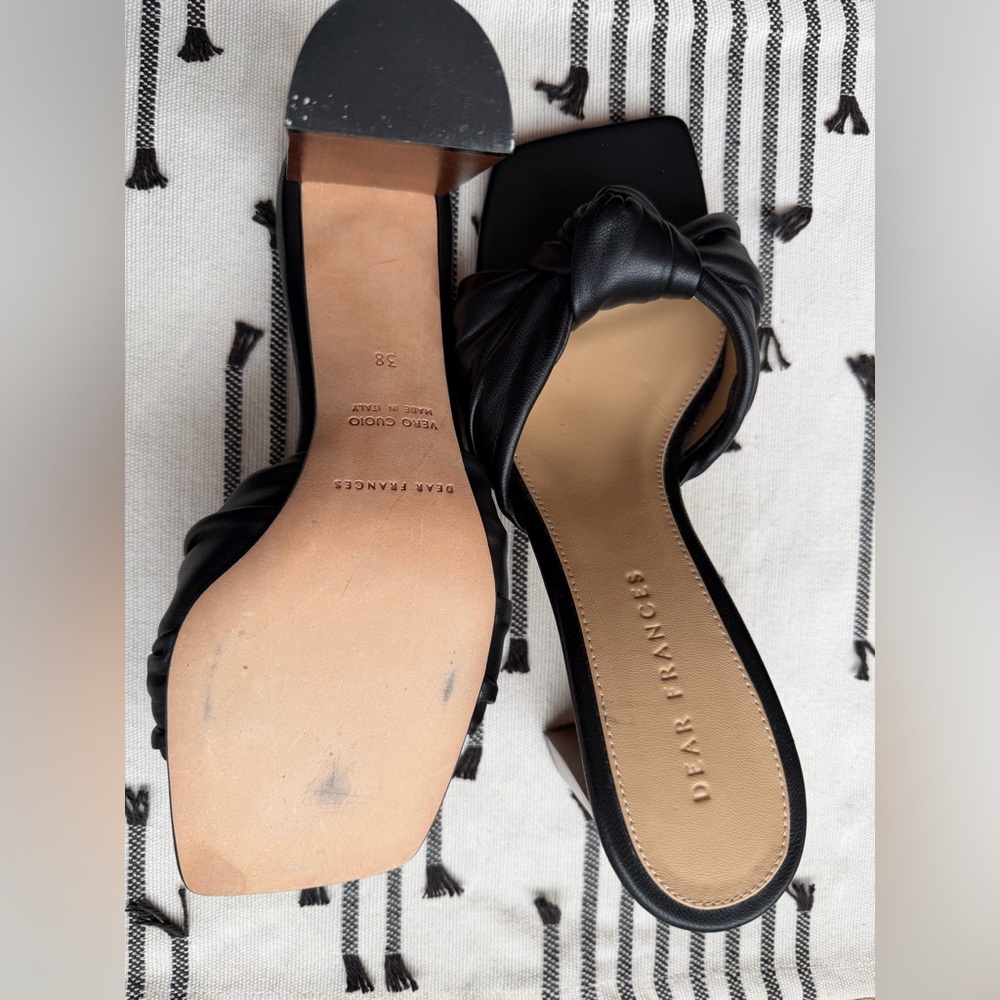NWOT Dear Frances Black Women's Heeled Sandals - Picture 6 of 7